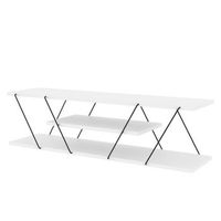 soporte de tv de madera april - 120 x 30 x 33 cm - blanco