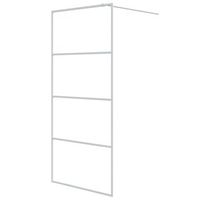 mampara de ducha vidrio esg transparente blanco 90x195 cm vidaxl