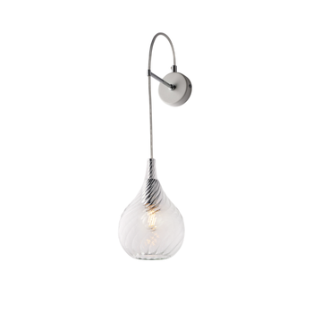 Aplique De Hierro Pluvia Con Cristal Pyrex Transparente 1 Luz .14 P.21 Bl264-ap1-tr
