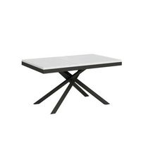 mesa extensible 90x160264 cm karida evolution fresno blanco estructura antracita
