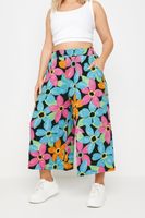 yours culottes de flores rosas y azules mujer curvy y tallas grandes yours