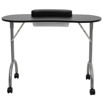 Mesa De Manicura Plegable Con Ruedas Negra