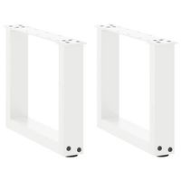 patas de mesa de centro forma u 2 uds  patas para mesa acero blanco 30x30-31 cm cfw519871