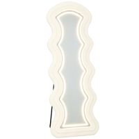 homcom espejo de cuerpo entero ondulado 160 x 60 cm led 3 colores marco efecto terciopelo vidrio templado hd crema