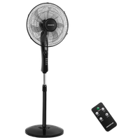 aigostar dave - ventilador de pie ultra silencioso mando a distancia 50w 16 7 aspas gran caudal de aire 2160mh 3 modos 3 velocidades 75h temporizador oscilacion 80 118-133cm negro