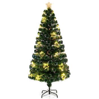 Árbol De Navidad De Fibra Óptica, Costway Arbol De Navidad Con Luces Incorporadas (230 Ramas - 180 Cm)