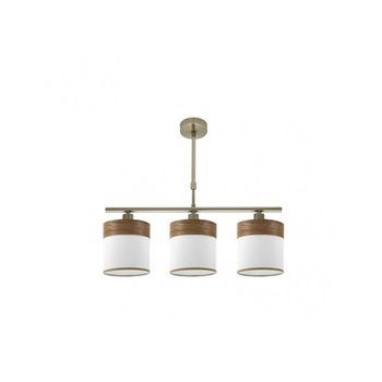 Lampara Cloe 3xe14 Cuero/blanca-madera Oscura Regx55x14 Cm