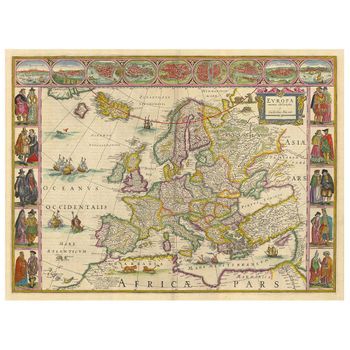 Legendarte - Cuadro Lienzo, Impresión Digital - Mapa Antiguo No. 4 - Decoración Pared Cm. 40x50