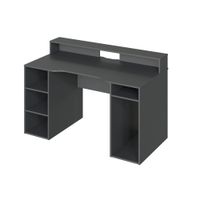 mesa de ordenador gamer gris antracita