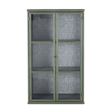 Vitrina de dos puertas en acero verde claro.