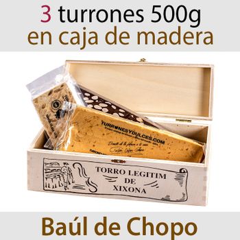 Lote de 3 Turrones de 500 gramos en Baúl de Chopo (Jijona,...