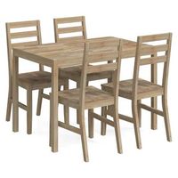 juego de comedor 5 piezas madera maciza de acacia vidaxl
