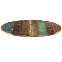 tablero de mesa  tablero escritorio redonda madera reciclada maciza 80 cm 15-16 mm