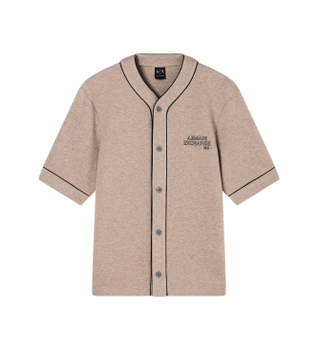 A|X Armani Exchange para hombre. XM002012AF10818O6013 Camiseta baseball driftwood (XL), Casual, Verde, Algodón, Manga corta