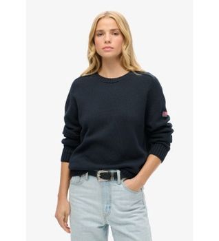 Superdry para mujer. W6110609A Jersey Slouchy marino (M), Casual, Algodón, Manga larga