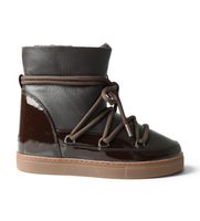inuikii para mujer 10010040052 botas de piel gloss wedge marron 40 3 a 5cm cordones casual