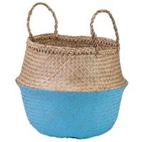 capazo con asas natural azul d35x3046h cm