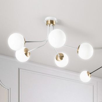 Plafón de techo rodisa blanco-oro (5 luces)