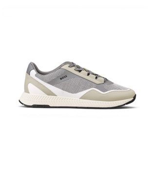 BOSS para hombre. 50568928 Zapatillas Titanium beige, gris (43), Plano, Cordones, Casual