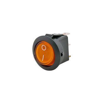 Interruptor para presionar on-off 23mm con luz de control amarilla