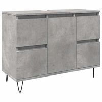 mueble de bano  armario de bano madera de ingenieria gris hormigon 80x33x60 cm