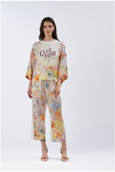 sudadera bimaterial con parte delantera estampada flower panel xs