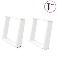 patas para mesa de centro en forma de u 2 unidades color blanco 60 x 42-43 cm acero vidaxl
