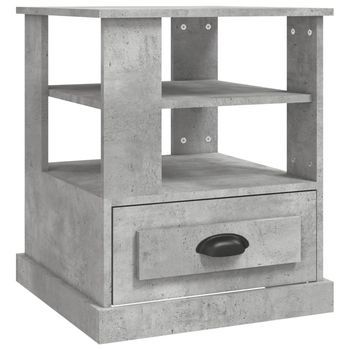 Mesa Auxiliar | Mesita Auxiliar | Mesa De Café Madera Contrachapada Gris Hormigón 50x50x60 Cm