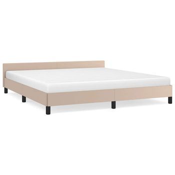 Estructura De Cama Con Cabecero Sin Colchón Capuchino 180x200cm Vidaxl