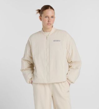 New Balance para mujer. WJ53500 Chaqueta bomber tejida reinventada beige (S), Casual, Nylon