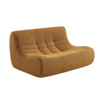 Sillón Envasado Al Vacío Borreguito Texturizada, 2 Plazas, Mostaza