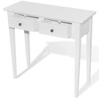 mesa consola tocador con dos cajones blancos vidaxl