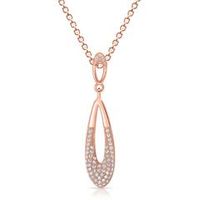 cadena de plata chapada en oro rosa con colgante