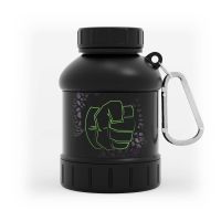 envase con llavero para proteina de myprotein - hulk - negro