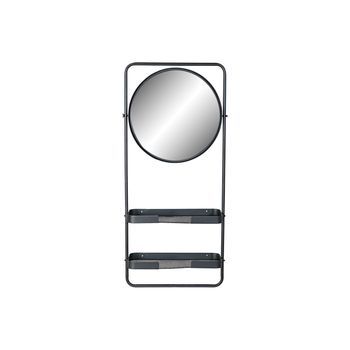 Espejo Metal Espejo 55x20x120 2 Estantes Negro