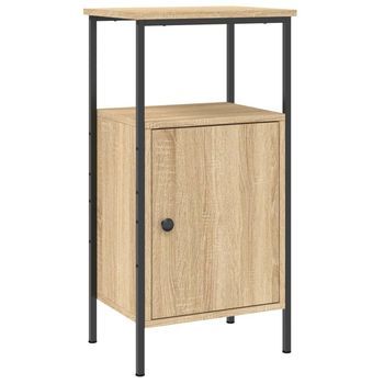 Mesita De Noche | Mesa Auxiliar | Mesilla Madera De Ingeniería Roble Sonoma 41x31x80 Cm