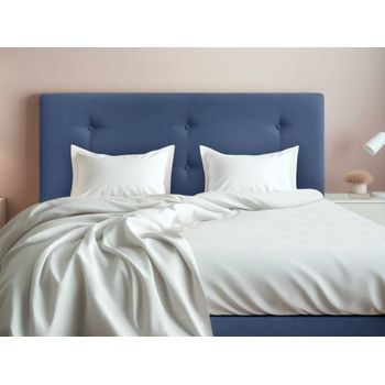 Cabecero Cama Tapizado Tejido Antimanchas Barcelona Largo Azul 135x125 Cm