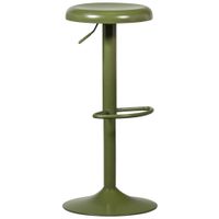 taburete de bar ajustable de metal verde