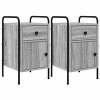 mesa de noche 2 uds sonoma gris 35 x 365 x 61 cm vidaxl