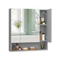 armario de bano con puertas de espejo 165 x 90 x 75 cm 70a cm  gris paloma