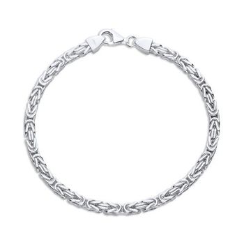 Pulsera bizantina de plata 925 para hombre, 4,2 mm, cuadrada