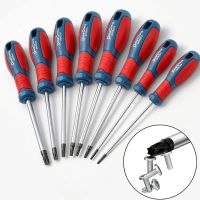 juego de destornilladores torx t8 t10 t15 t20 t25 t27 t30 t40 cr-v con punta magnetica de cromo vanadio mango de tpr antirust herramienta estrella de alto torque