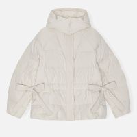 ganni tech oversized seersucker shell puffer jacket - lxl