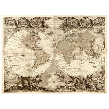 Legendarte - Cuadro Lienzo, Impresión Digital - Mapa Antiguo No. 63 - Decoración Pared Cm. 40x50