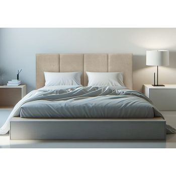 Cabecero Cama Granada Tapizado Tejido Antimanchas Largo 120x125 Cm Beige
