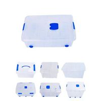 jardin202 - cajas de almacenaje ordenacion de plastico transparentes con tapa azul  con y sin ruedas  ropa libro  juguestes  pack 6 uds 36l  pack 6 uds 36ljardin202