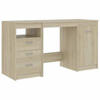 escritorio de madera de ingenieria roble sonoma 140x50x76 cm