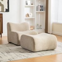sofa modular - mueble de salon de una plaza - chenilla y espuma 30d - caqui claro