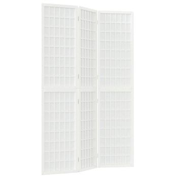 Biombo Plegable Con 3 Paneles Estilo Japonés Blanco 120x170 Cm Vidaxl