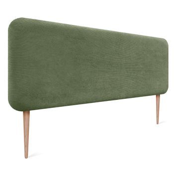 Dhome Cabecero Tapizado En Pana Con Patas Redondeado Para Pared Acústicos Cabeceros Absorbentes Cabezal Cama Dormitorio (verde Selva, 150cm)